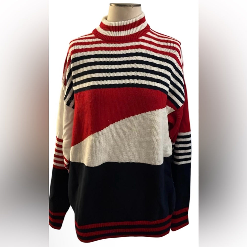NWT Aureus Vintage Americana Sweater XL USA Red White Blue Unisex Patriotic Mens